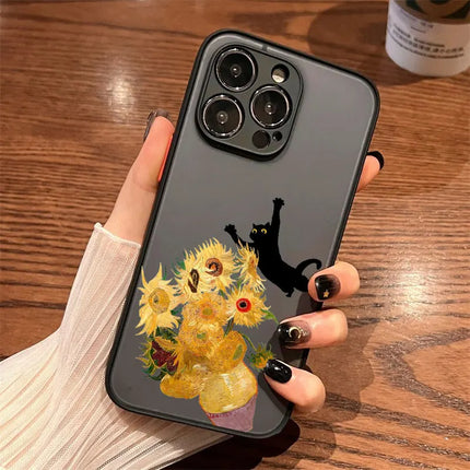 Cute Cartoon Dog Cat Phone Case For iPhone 17 16 15 11 12 14 13 Pro Max Mini X XS XR 7 Plus 17E Shockproof Matte Cover Fundas
