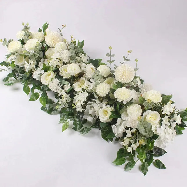 Flower Row Wedding Backdrop - artificial flowers for wedding backdrops (photo 1 of 10)