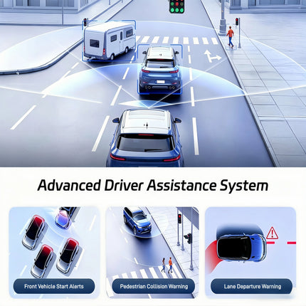 10'' 4K Mirror Dash Cam with 4K Backup Camera Dash Cam Front and Rear for Car with Voice Control WIFI GPS ADAS Night Vision