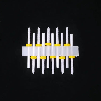 10 Ceramic Drill Bits, Milling Cutters, Rotating Nail Polish Grinding Machine Accessories, Overflow Removal Tool Accessories