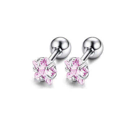 1-12 Pairs Shiny Zirconia Cartilage Stud Earring Tragus Helix Piercing Barbell Star Heart Ball Cartilage Earrings Set for Women