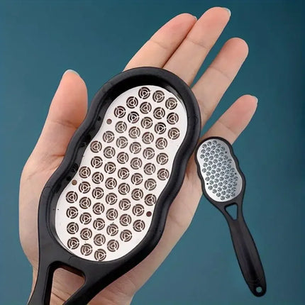 Stainless Steel Foot File - Anti-Splash Ergonomic File with Coarse/Fine Grit, Durable for Home Pedicure & Holiday - product i