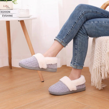 Litfun Fuzzy Cozy House Slippers For Woman Winter Indoor Warm Antiskid Plush Casual Slides Ladies Soft Memory Foam Bedroom Shoes