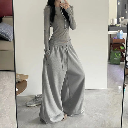 Y2K Black Striped Women Cargo Pants Korean Fashion Wide Leg Baggy Trousers Streetwear Autunm Harajuku Hip Hop Oversized Loose