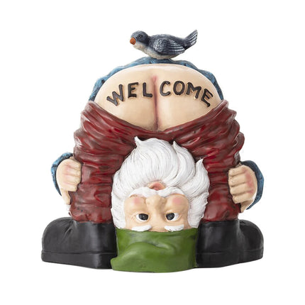 Funny Garden Gnome Statue Prank Dwarf Resin Doll Craft For Garden Entrance