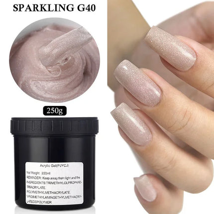 MSHARE 250g Clear Acrylic Gel Hard Gel For Nail Extension Pink Nude White Acrygel Hema TPO Free Builder Nail Gel French Nail Art
