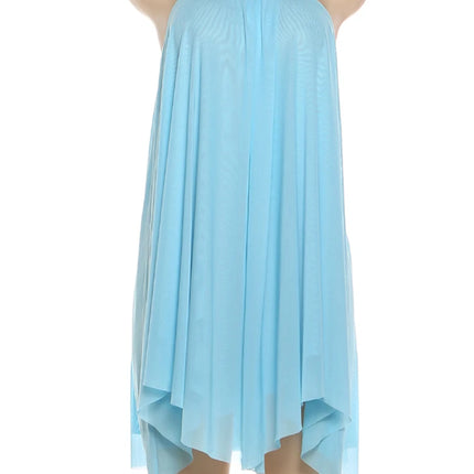 Weird Puss Halter Loose Dress Women Y2K Summer Sleeveless Backless Tiered Lrregular Hem Beach Vacation Sexy Trend Party Bodycon
