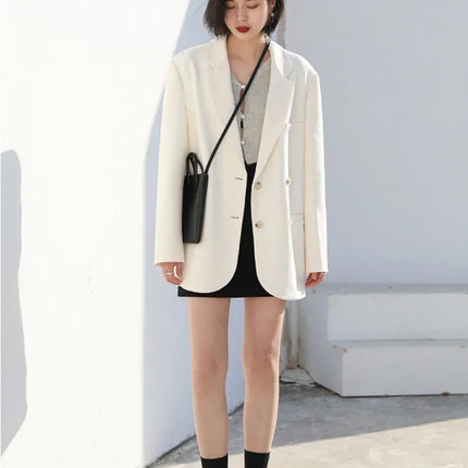CHIC VEN Women's Blazer Korean Casual Solid Long Sleeve Coats All-match Office Lady Elegant Fashion Clothing Spring Autumn 2026