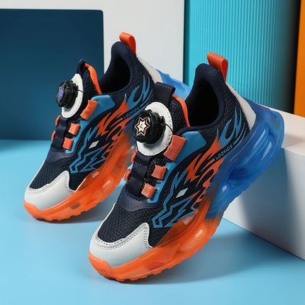 A pair of boys' sports shoes, with a comfortable and breathable upper, and a lightweight, slip-resistant and durable soleXBS-235
