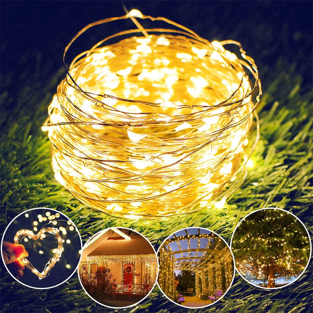 USB Led Fairy Lights Copper Wire String 20M 200LED Holiday Outdoor Lamp Garland For Christmas Tree - product image 2