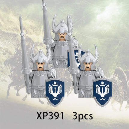 3pcs Lord Rings Elves Orcs Army Dwarf Rohan Mini Action Toy Figures Building Blocks Assembly Toys for Kids Birthday Gift
