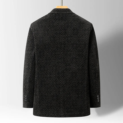 Autumn Winter New men's Blazer high-end Boutique Fashion Thicken Warm Business Casual Business Wool Suit Jacket