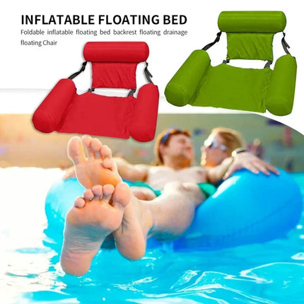 1pc Hot Sale Inflatable Water Hammock Foldable Pool Lounger Float Mesh Air Mattress Recliner for Adult Summer Beach Swimming