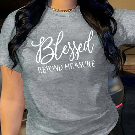 Blessed Beyond Measure Tee - Faith Graphic, Casual Orange Top
