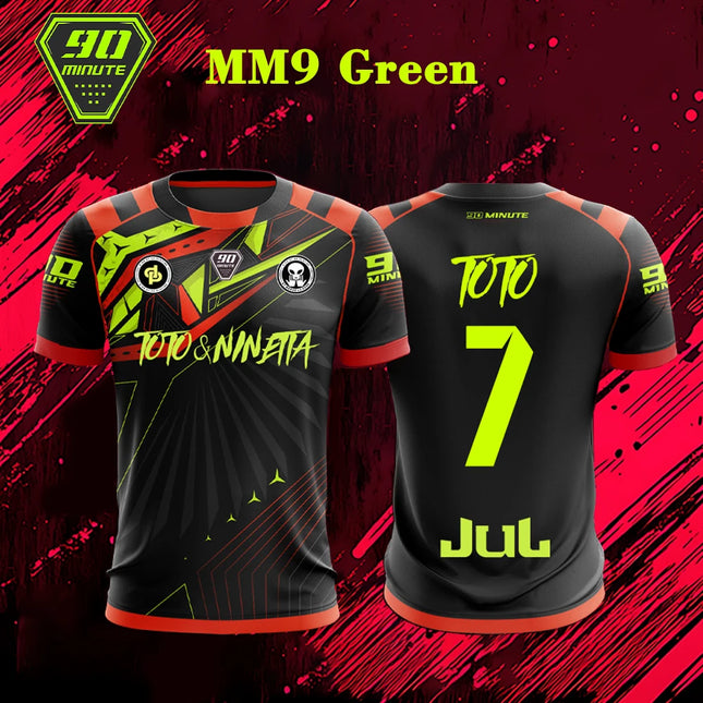 MM9 JUL 90 Minute Series 3D Sport Schnelltrocknend Atmungsaktiv Herren T-Shirt Fußballtrikot Teamtraining Rennsport Eltern-Kind Kurzarm
