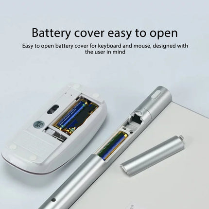Wireless Keyboard Mouse Kit Slim Wireless Key Mouse Combo Portable Beautiful Power Saving Silent Button LED - product image f