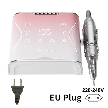 Professional Nail Drill Machine 35000 RPM Electric Sander Three Preset Modes Metal Manicure Machine for Nails Art Nail Equipment