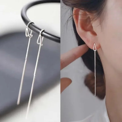 French Luxury Sweet Romantic Long Zircon Tassel Twisted Earrings for Women Temperament Wedding  Banquet Jewelry Gift