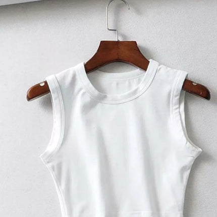 2024 Summer vintage white crop tops women biker black punk sexy tank top korean streetwear cropped sleeveless top feminino