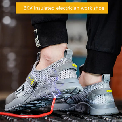 Breathable Summer safety shoes anti-puncture safety work sneakers plastic toe safety shoes 6kv insulated electrician work shoe