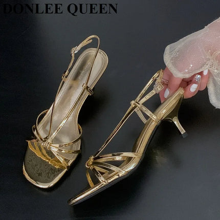 Brand High Heel Sandals Women Flip Flops Peep Toe Shoes Slipper Clip Toe Designer 2025 New Summer Sexy Fashion Dress Party Pumps