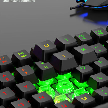 Colorful And Dazzlingly Glowing Gaming Mechanical Wired Keyboard And Mouse Set, Suitable For Desktop Computers And - product