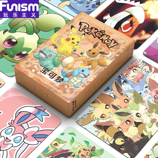 FUNISM 50er-Pack Pikachu Anime Laser Kartenspiel Funism Pokemon Lasertag (Der Stil wird aktualisiert. Bitte beziehen Sie sich auf den tatsächlichen Artikel)