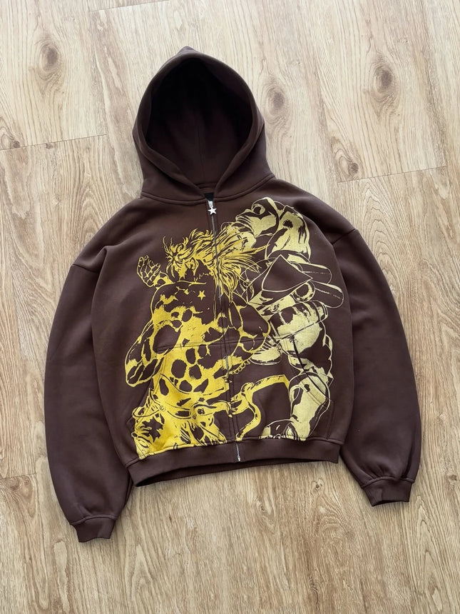 Sudadera con capucha Jojo Bizarre Adventure para mujer, estilo Y2k, oversize, Hip Hop, para parejas, Harajuku, ropa de anime para hombre