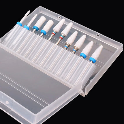 10pcs Ceramic Nail Drill Bit-3/32 Nail Drill Bits for Acrylic Nails,Professional Electric Nail Drill for Crystal Nail Extension