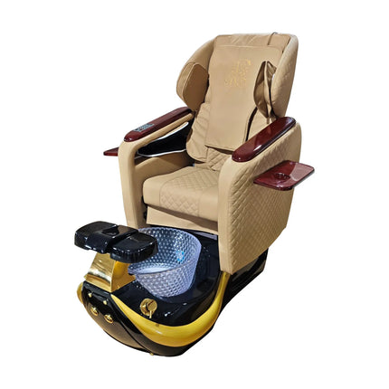 Professional Nail Salon Pedicure Massage Chair, Reclining Foot Spa Chair with Side Manicure Tray & Foot Rest Equipment Furniture