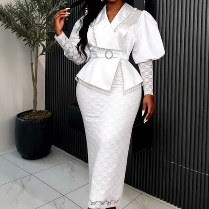 Long Dress Women Gown Dresses Lace Sexy Vestidos Y2k Streetwear Puff Sleeve Hip Wrap Elegant Tassel Party Night Work 2026