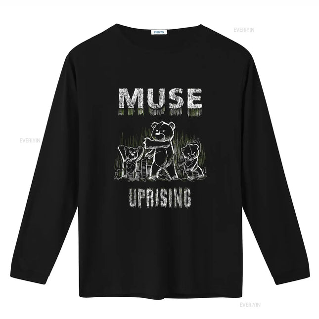Bestseller Muse Uprising Bear Design Baumwoll-T-Shirt Merch für American Style Vintage Washed Unisex Streetwear Homme Grafik