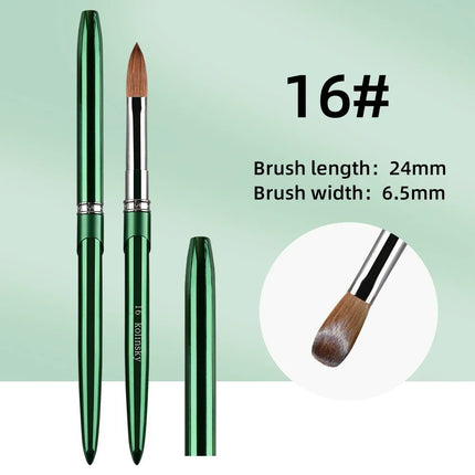 New High Quality Kolinsky Acrylic Nail Brush New Product Metal 100% Pure Kolinsky Brush for Acrylic Nails Sizes 2-18 Nail Tool