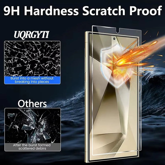 S26 S25 Ultra Schutzglas für Samsung Galaxy S25 S24 Ultra Displayschutzfolie A17 A27 A37 A57 A56 A36 A26 A55 A54 A53 A15 A16 A35 Glas S21 S22 S23 Plus Pelicula Cristal Templado S24 FE Telefon Frontfolie