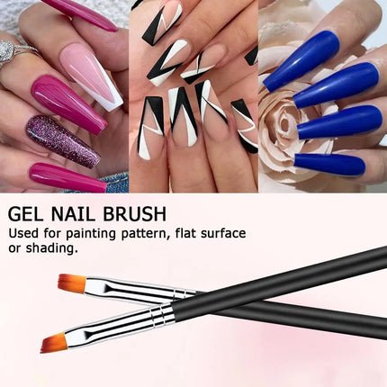 6Pcs Nail Dotting Tools Double-ended Nail Art Brushes Kit Nail Art Gel Polish Liner Brushes Design Pen For Nail Drawing