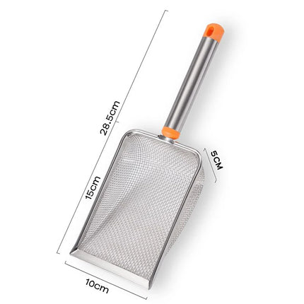 Stainless Steel Fine Mesh Cat Litter Scoop Easy To Clean Non-Stick Shovel For Reptiles Sand Efficient Durable Litter Scoop