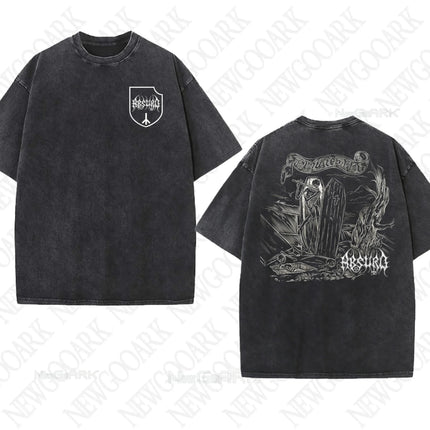 Black Metal Absurd Washed T Shirt Band Gothic Gift Mens Clothing Graphic Vintage Hip Hop T-shirt Streetwear Tees Short Sleeve