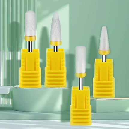 4/6pc Ceramic Nail Drill Bits Kit Milling Cutter Electric Manicure Drill Accessories Tools for Nails Gel Polish Acrylic Remove
