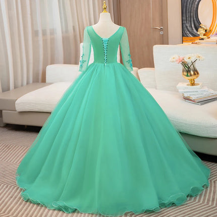 Customized Fashion Ball Gown Quinceanera Dresses V Neck Appliques Prom Birthday Party Gowns Formal Vestido De Anos Sweet 16