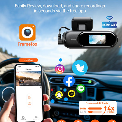 Dash Cam Front and Rear 4K+1080P WiFi, Dual Dash Camera for Cars with App, Dashboard Camera Recorder,24H/7 Parking Monitor