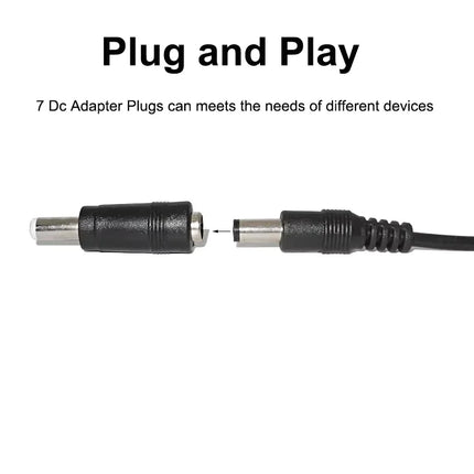 Universal Power Cable USB to DC 5.5 * 2.1mm Jack 5V Charging Cord with 8 Selectable Connector Tips for CCTV - product image f