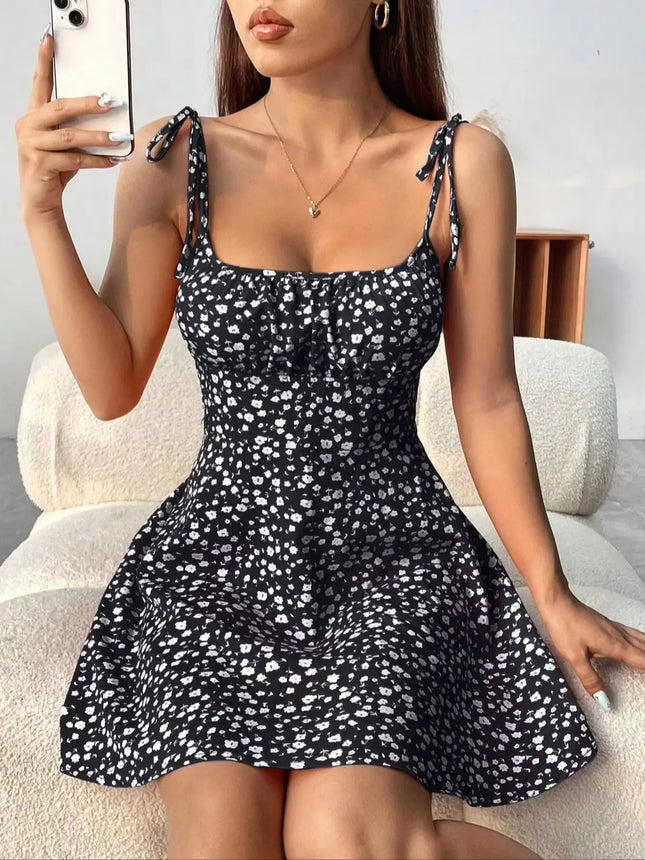 Ladies Spring Summer Elegant Casual Y2K Sexy Floral Print Invisible Zipper A-Line Mini Dress Women's - product image 7