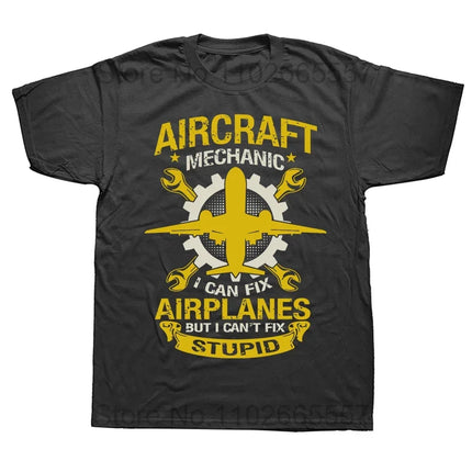 Aircraft Mechanic Definition Funny Aviation Mechanic T Shirts Summer Cotton Streetwear Short Sleeve Birthday Gifts T-shirt Men