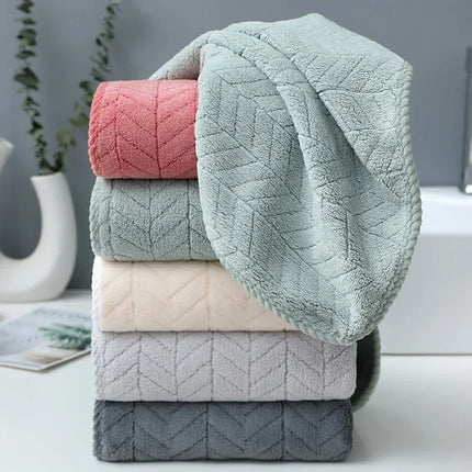 35x75cm Thickened Coral Velvet Cotton Bath Towel Increases Water Absorption Adult Bath Towel Soft Affinity Household Quick Dry