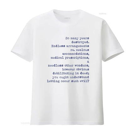 HOUSE of Leaves My Dear Zampano T Shirt Literary Text Crewneck vintage Washed Casual Top For Everyday Wear Unisex Stylish
