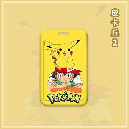 Pokemon Anime Pikachu Card Holder Kawaii ID Card Bank Card Subway Bus Card Cartoon Student ID Boy Girl Work Badge Card Holder