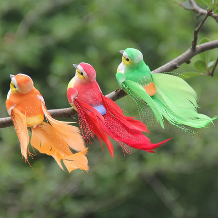 6PCS Artificial Feather Bird Fake Birds Christmas Decoration Foam Animal Wedding Home Garden Ornament Gift Craft Bird Model