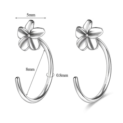 ZEMO 20G 2PCS 999 Sliver Hoop Earring Gold Plated Heart Round Ear Hoop Zircon Opening Huggies Piercings Girls Cute Circle Rings