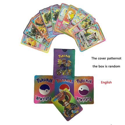 55pcs Pokemon Rainbow Gold Silver Black Foil Vmax Gx Cards Golden Letters English Game  Collection Battle Card Series Gift
