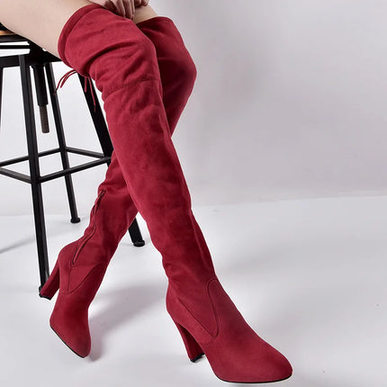 Plus Size 34-43 2025 New Shoes Women Boots Black Over the Knee Boots Sexy Female Autumn Winter lady Thigh High Boots